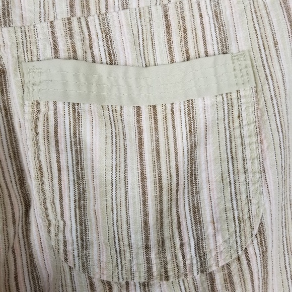 Lee Woman Capris Pants Sz 4 Linen Blend Stripes - Picture 3 of 5